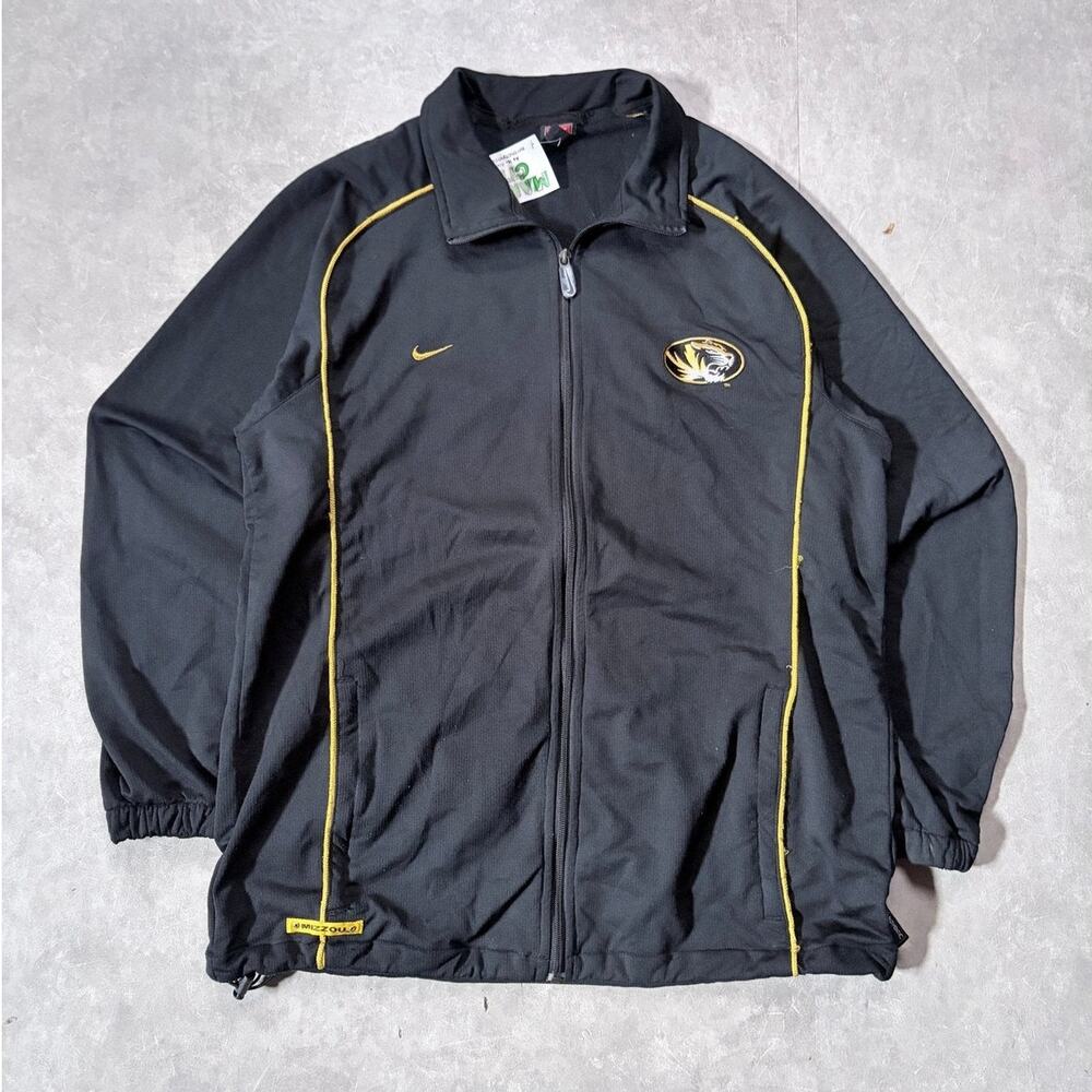 90s Vintage Mizzou Tigers Nike Black Track Jacket -L